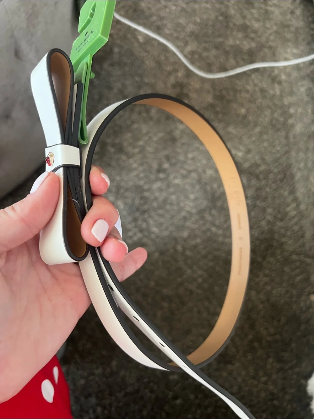 NWT kate spade Ivory Bow Leather Belt